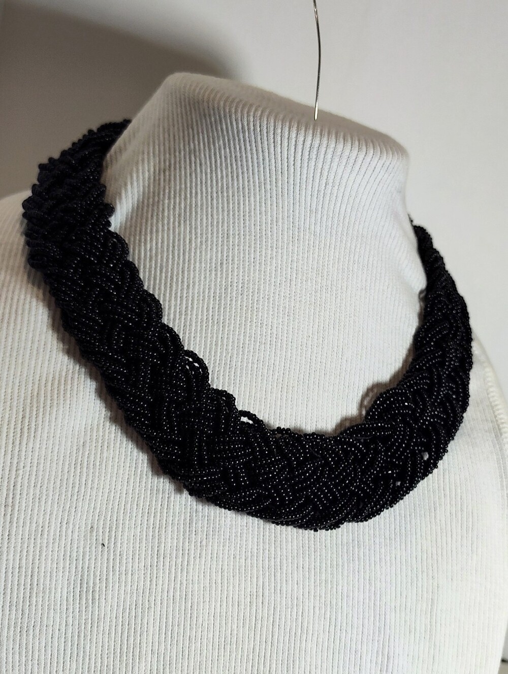 Braided Seed Bead Necklace - Black